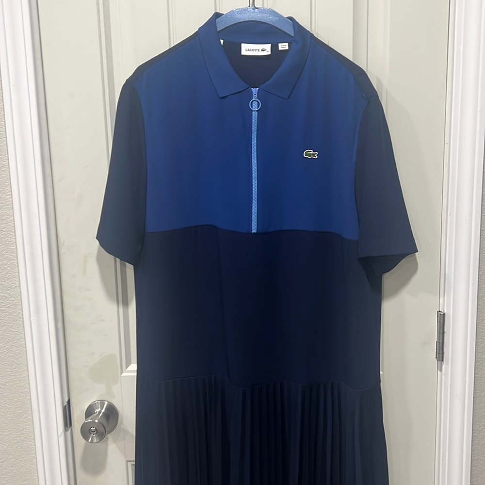 Women’s Lacoste short sleeve long maxi dress.